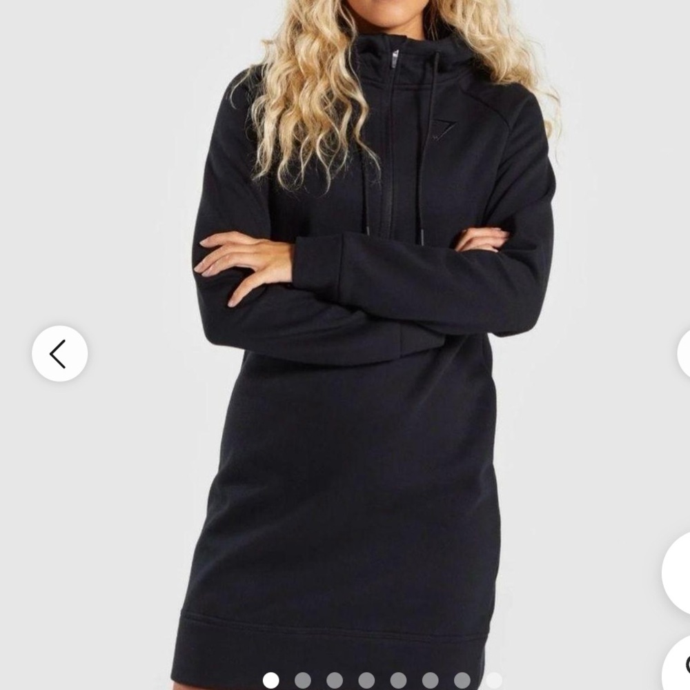 Gymshark Black Hooded Sweatshirt Dress